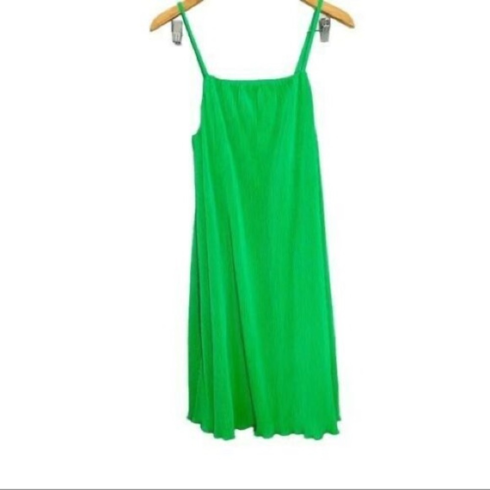 Zara | Pleated Green Mini Dress